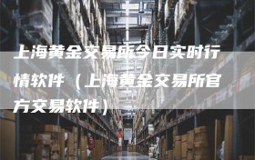 上海黄金交易所今日实时行情软件（上海黄金交易所官方交易软件）