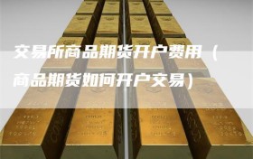 交易所商品期货开户费用（商品期货如何开户交易）