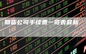 期货公司手续费一览表最新