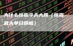 为什么恒指今天大跌（恒指最大单日跌幅）