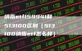 纳指etf159941和513100区别（513100纳指etf怎么样）