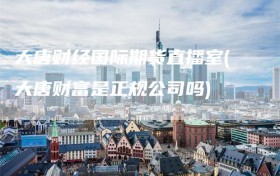 大唐财经国际期货直播室(大唐财富是正规公司吗)