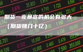 期货一夜暴富的机会有多大（期货赚几十亿）