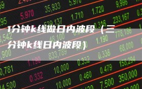 1分钟k线做日内波段（三分钟k线日内波段）