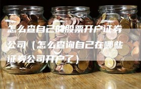 怎么查自己的股票开户证券公司（怎么查询自己在哪些证券公司开户了）