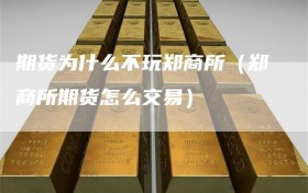 期货为什么不玩郑商所（郑商所期货怎么交易）