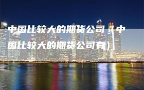 中国比较大的期货公司（中国比较大的期货公司有）