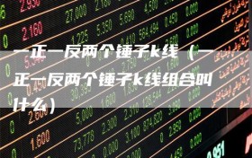 一正一反两个锤子k线（一正一反两个锤子k线组合叫什么）