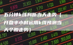 五分钟k线判断当天走势（开盘半小时运用k线预测当天个股走势）