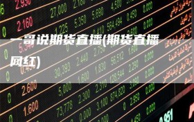 一哥说期货直播(期货直播网红)