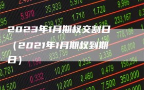 2023年1月期权交割日（2021年1月期权到期日）