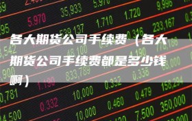 各大期货公司手续费（各大期货公司手续费都是多少钱啊）