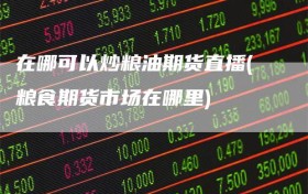 在哪可以炒粮油期货直播(粮食期货市场在哪里)