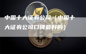 中国十大证券公司（中国十大证券公司口碑最好的）