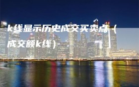 k线显示历史成交买卖点（成交额k线）