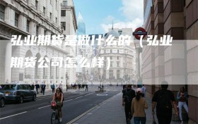 弘业期货是做什么的（弘业期货公司怎么样）