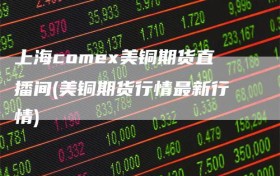 上海comex美铜期货直播间(美铜期货行情最新行情)