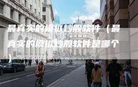 最真实的模拟炒股软件（最真实的模拟炒股软件是哪个）
