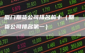 厦门期货公司排名前十（期货公司排名第一）