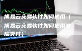 博易云交易软件如何使用（博易云交易软件如何使用微信支付）