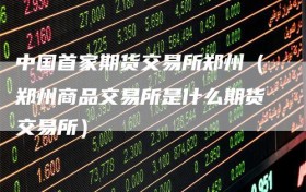 中国首家期货交易所郑州（郑州商品交易所是什么期货交易所）