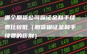 哪个期货公司保证金和手续费比较低（期货保证金和手续费的区别）