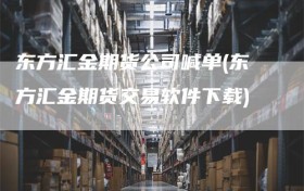 东方汇金期货公司喊单(东方汇金期货交易软件下载)