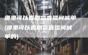 哪里可以看期货直播间喊单(哪里可以看期货直播间喊单的)