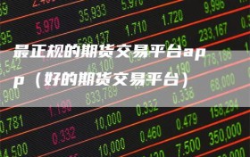 最正规的期货交易平台app（好的期货交易平台）