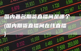 国内著名期货直播间是哪个(国内期货直播间在线直播)