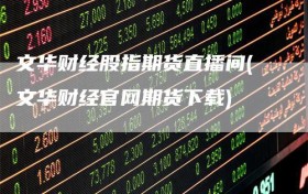 文华财经股指期货直播间(文华财经官网期货下载)