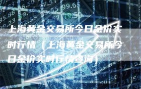 上海黄金交易所今日金价实时行情（上海黄金交易所今日金价实时行情查询）