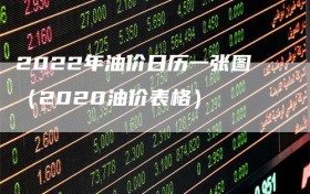 2022年油价日历一张图（2020油价表格）