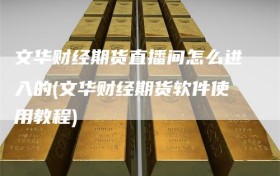 文华财经期货直播间怎么进入的(文华财经期货软件使用教程)