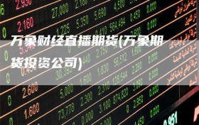 万象财经直播期货(万象期货投资公司)