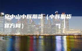 安中山中辉期货（中辉期货官方网）