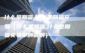 什么是期货,什么是期货交易（什么是期货,什么是期货交易举例说明）