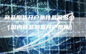 商品期货开户条件最低多少（国内商品期货开户条件）