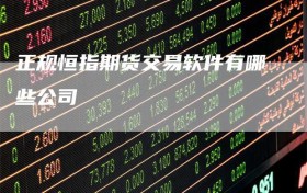 正规恒指期货交易软件有哪些公司