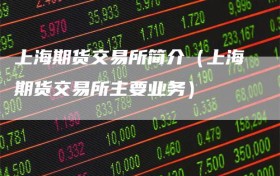 上海期货交易所简介（上海期货交易所主要业务）