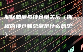 期权总量与持仓量关系（期权的持仓和总量是什么意思）