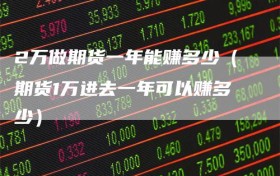 2万做期货一年能赚多少（期货1万进去一年可以赚多少）