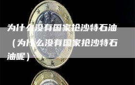 为什么没有国家抢沙特石油（为什么没有国家抢沙特石油呢）