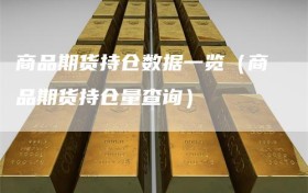 商品期货持仓数据一览（商品期货持仓量查询）