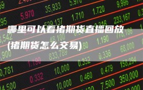 哪里可以看猪期货直播回放(猪期货怎么交易)