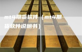mt4期货软件（mt4期货软件说明书）