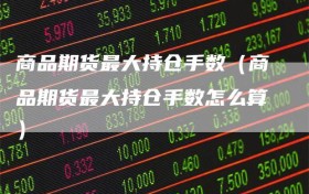 商品期货最大持仓手数（商品期货最大持仓手数怎么算）