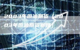 2003年原油期货（2003年原油期货暴赚）