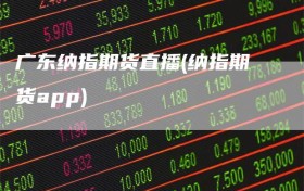 广东纳指期货直播(纳指期货app)