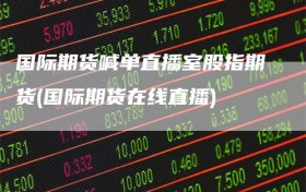 国际期货喊单直播室股指期货(国际期货在线直播)